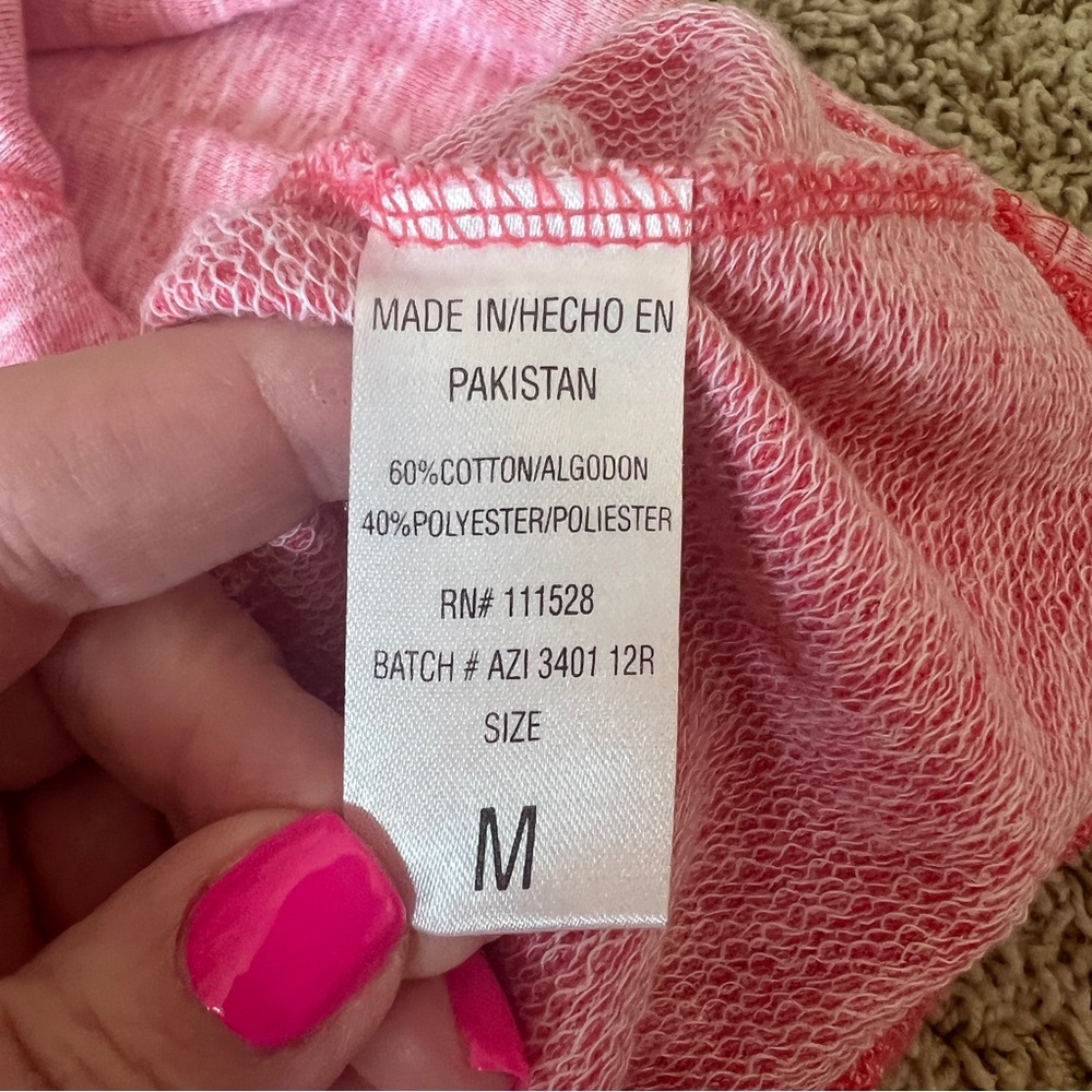 US Apparel Cape Cod Hoodie Size Medium Heathered Pink Seashell Beach F10 - Picture 4 of 8